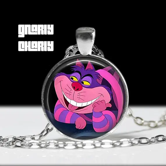 Цепочка с подвеской в виде розового кота бронзовая стальная стеклянная для