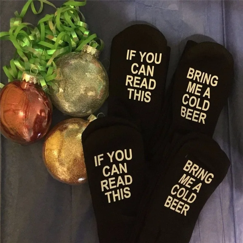 Осенние новые модные женские теплые носки если вы сможете прочитать