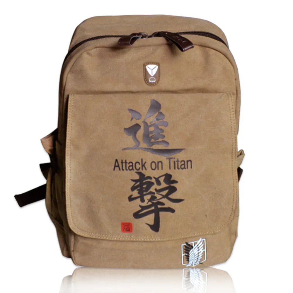 Attack on Titan Shingeki No Kyojin Scouting Legion Shoulder Bag Pack Anime vintage canvas backpack rucksack | Багаж и сумки