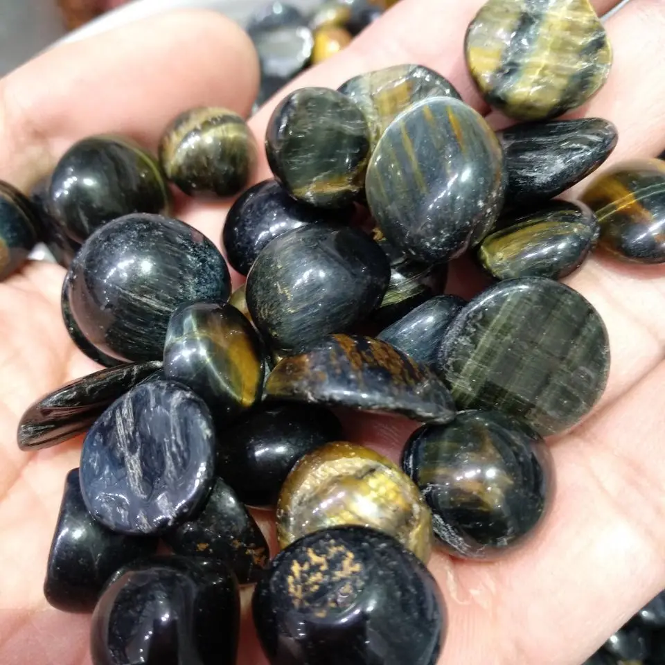 

Blue Tiger-Eye Tumbled Stone Crystals Reiki Chakra stone Healing Minerals