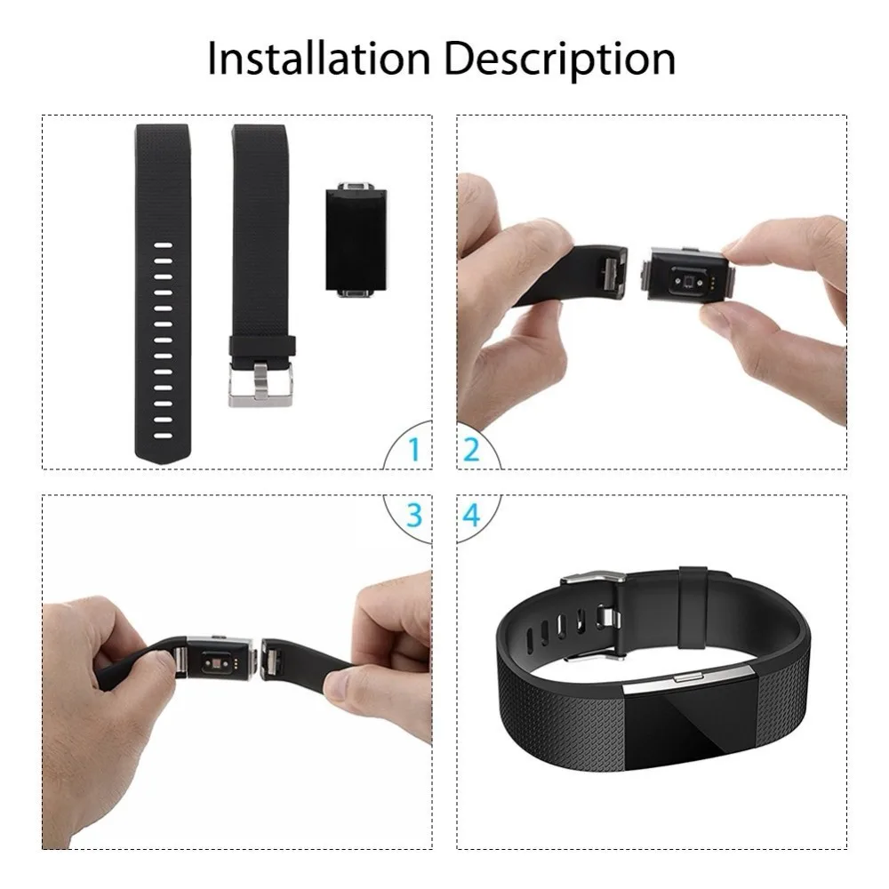 Ремешок для часов браслета Fitbit Charge 2 силиконовый спортивный браслет сменный