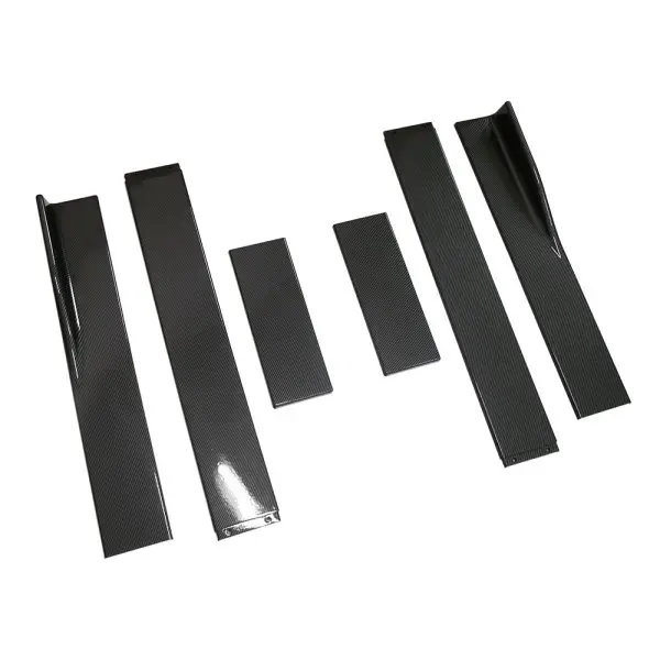 Carbon fiber Автомобильная боковая юбка для наращивания, рокер, 2,2 м, универсальный разветвитель, рассеиватель губ, боковая юбка, авто аксессуары - Цвет: Carbon fiber