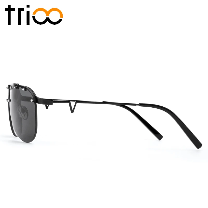 Мужские солнцезащитные очки без оправы TRIOO уникальные дизайнерские с