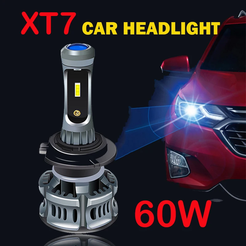 Фара H7 H4 H1 Led 2 шт. XT7 Автомобильные светодиодные фары наборы налобный фонарь синий