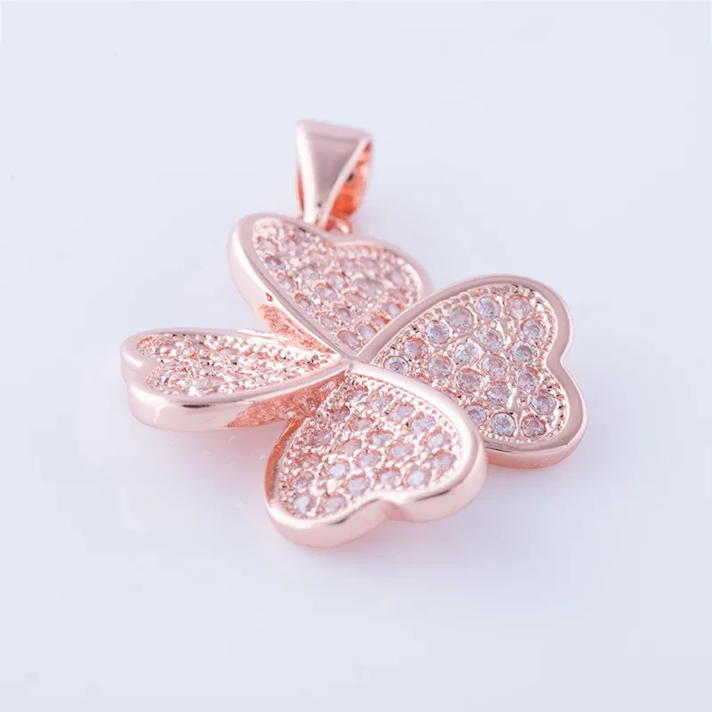 Женские микро проложить трендовые 4 сердца клевер Цветочная подвеска модные