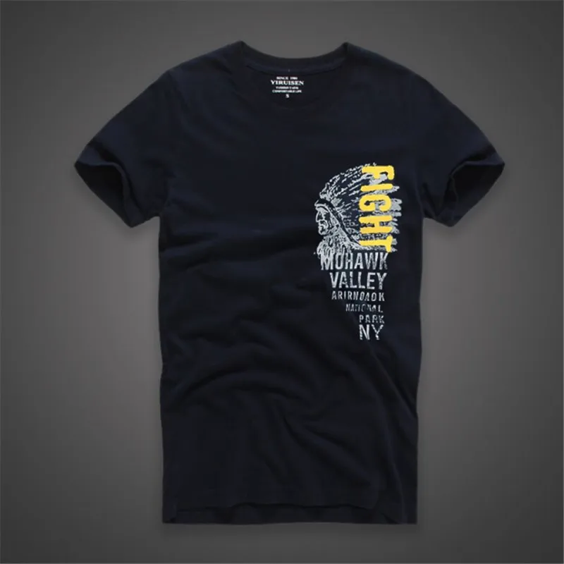 Navy blue Летняя мужская футболка AF Anjoy Fitch, 31 цвет, короткий рукав, хлопок, футболка размера плюс, одежда высокого качества, уличная одежда - Цвет: Navy blue
