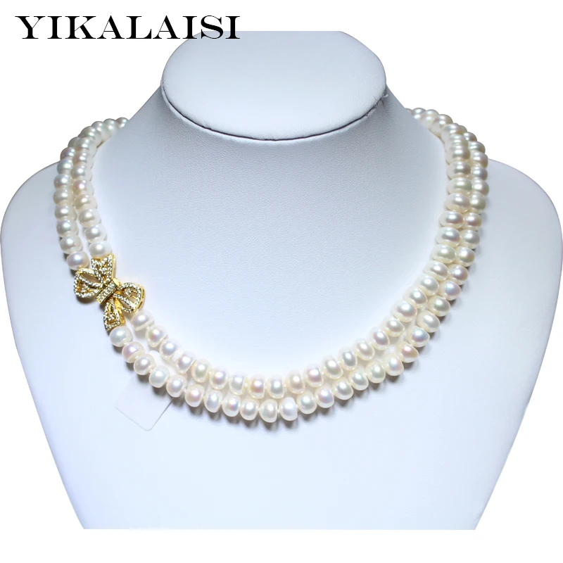 

YIKALAISI 2017 fine real Natural Freshwater pearl choker necklace 925 sterling silver jewelry jewelry for women high quality