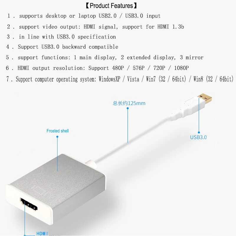 INGELON 1080 p USB 3 0 в HDMI конвертер внешняя видеокарта usb hdmi HD кабель преобразования