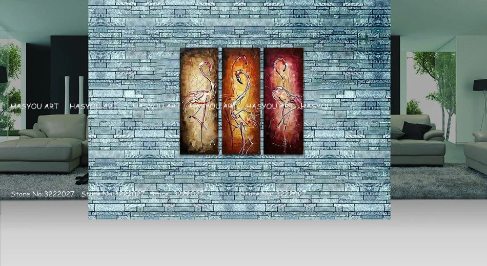 Лидер продаж 3 панели расписанные вручную балетная танцовщица абстрактная