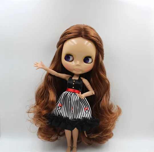 Blygirl Blyth кукла Обнаженная шоколадный цвет волосы 30 см совместное тело 19 загар кожа
