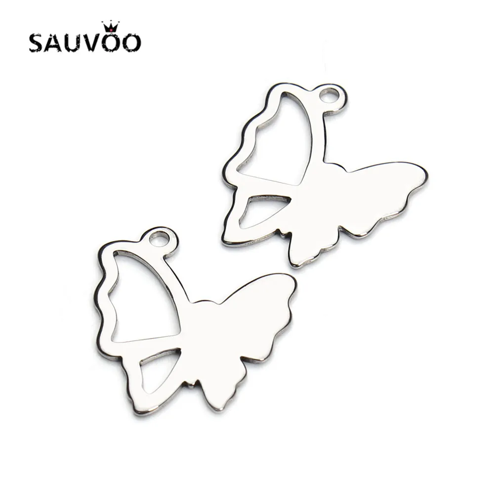 SAUVOO 20 шт./лот металлическая бабочка ювелирные изделия подвески серебро