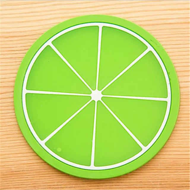 Green orange 5pcs 5 шт. силиконовая подставка под кружку в форме фруктов Нескользящая изоляционная подставка подстаканник оранжевый/арбуз/карамбола/дракон фрукты/киви форма - Цвет: Green orange 5pcs