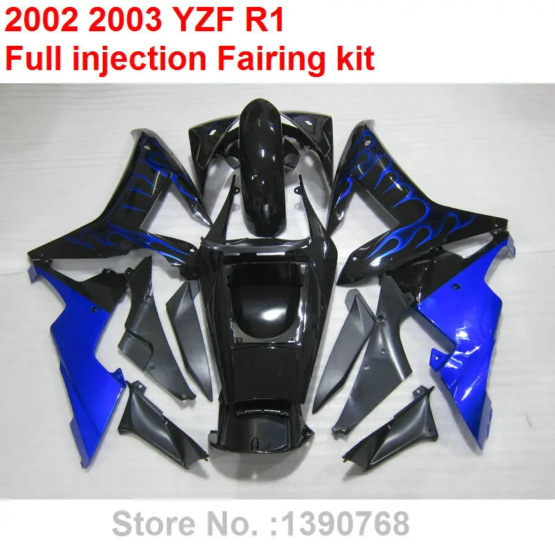 Обтекатели для мотоцикла Yamaha YZF R1 02 03 черно-синее пламя YZFR1 2002 2003 BC02 | Автомобили и