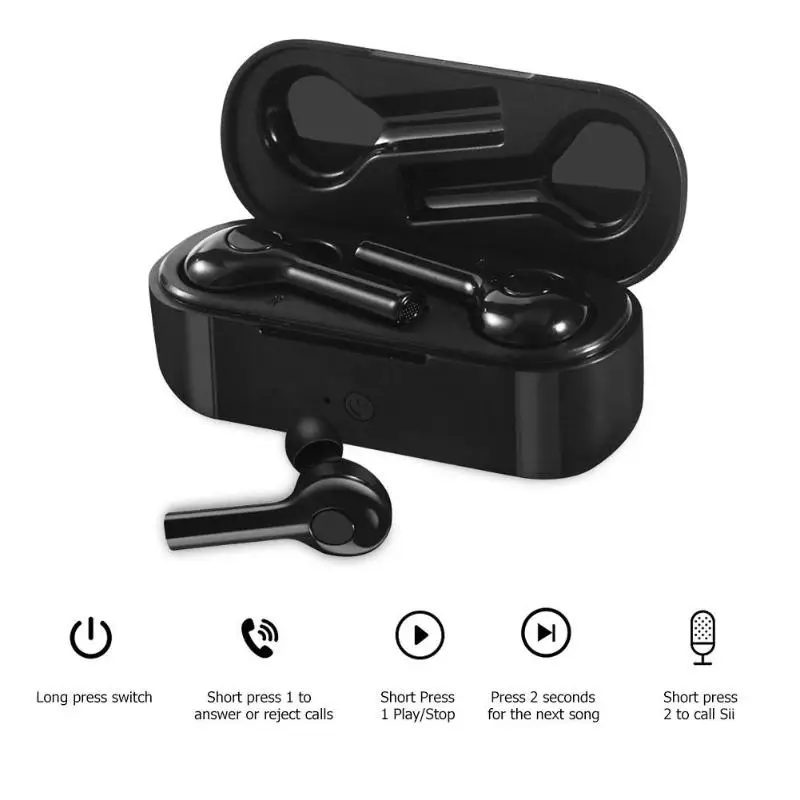 TW08 наушники-Bluetooth Беспроводные наушники с зарядным устройством-защита от пота стручки с Чехол-спортивные наушники с