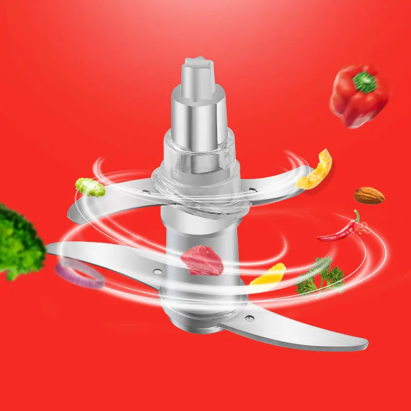 Коммерческая Мясорубка с емкостью 6 л, мощная мясорубка, миксер, домашний электрический измельчитель из нержавеющей стали для перца, чеснока, дробильное устройство