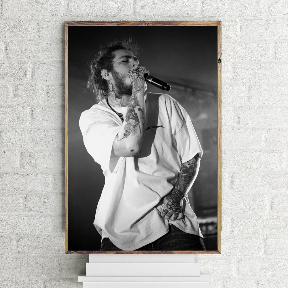 Художественный шелковый постер Post Malone музыкальный настенные картины для