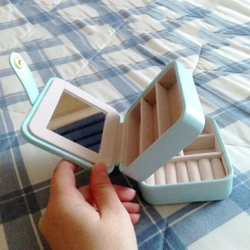 Небольшие аксессуары для путешествий Чехол для хранения ювелирных изделий шкатулка из искусственной кожи кольцо серьги Органайзер сумка подарок на свадьбу День рождения