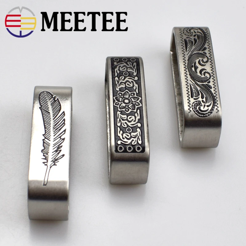 Meetee, 2 шт., 40 мм, цельное кольцо из нержавеющей стали, металлическая петля для ремня, пряжка, держатель для джинсов, аксессуары для одежды, для ремня 3,7-3,9 см, F1-55
