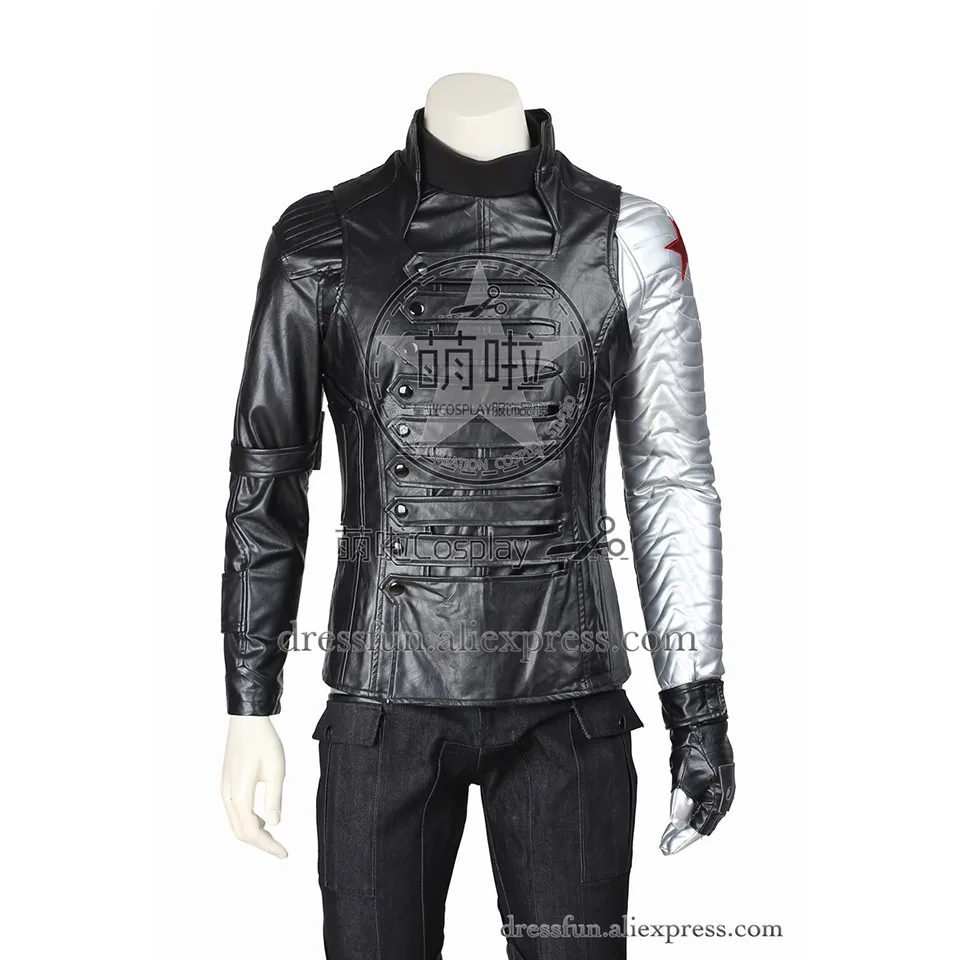 Костюм для косплея Капитан Америка 2 зимний солдат Bucky Barnes синяя куртка комплекты