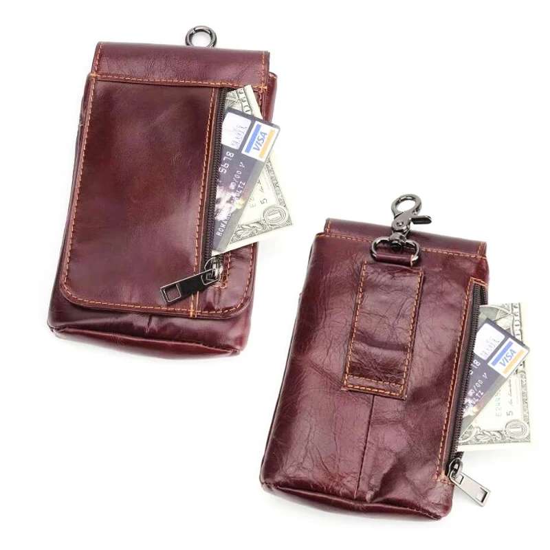 

Genuine Leather Phone Case Shoulder Belt Clip Hook Loop Pouch For Moto Z/Z Play/Z2 Play/Z force/Z2 Force/X4/E3 Power/C plus