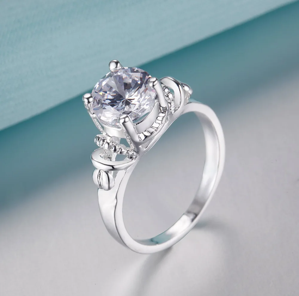 Шикарное Кольцо с цирконием Трендовое кольцо серебряным покрытием модное