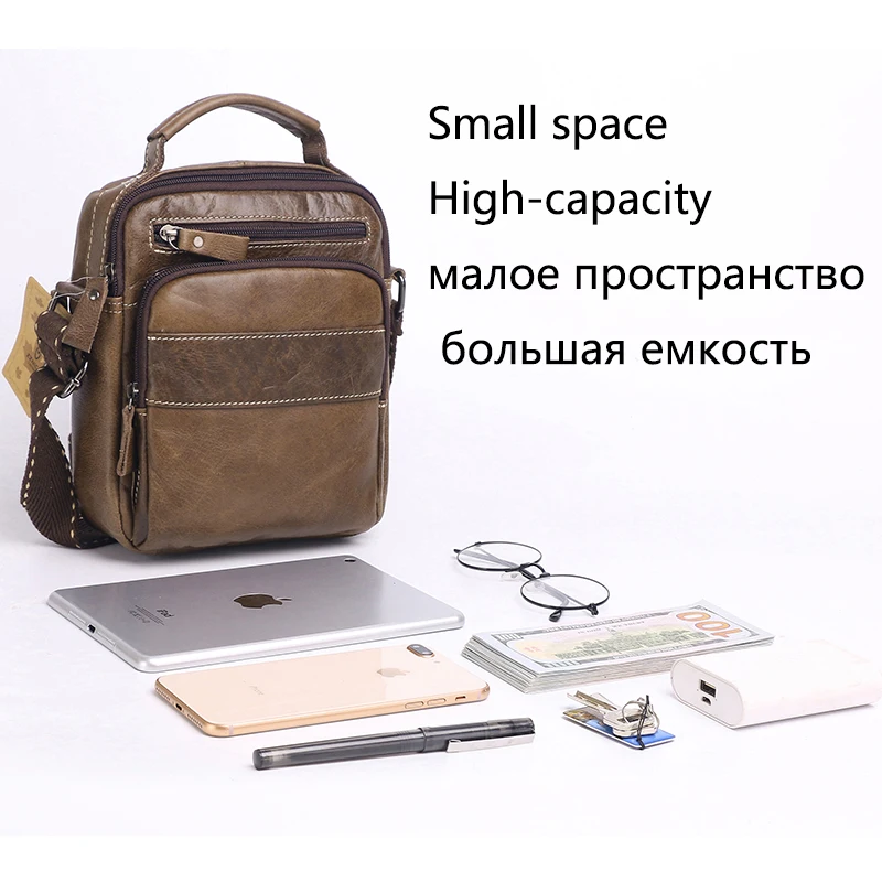 Мужская сумка на плечо из натуральной кожи, сумки через плечо из натуральной кожи, модная мужская сумка на молнии ZZNICK