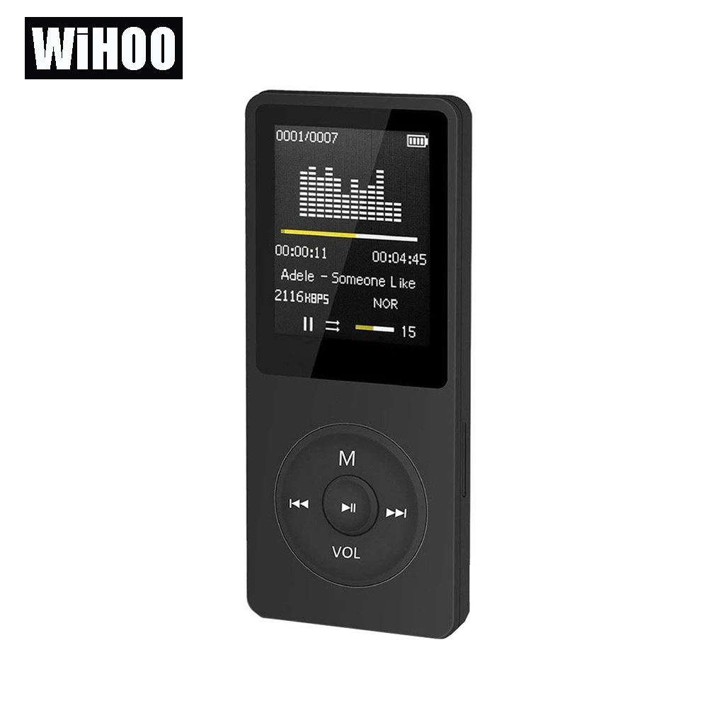 WiHoo 16G MP3 плеер без потерь Звук Музыкальный с FM радио видео проигрыватель