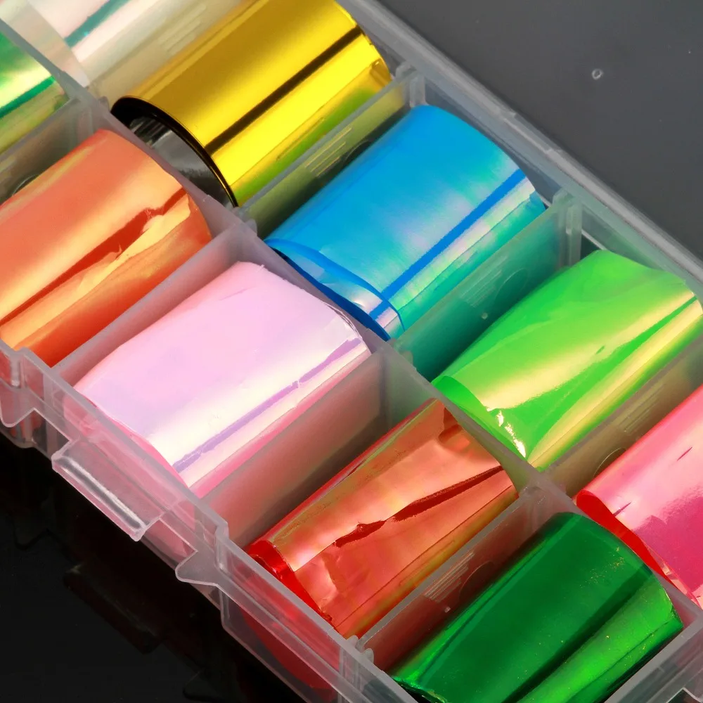 Anmas Rucci 1 коробка 10 рулонов различных цветов Наклейки для дизайна ногтей на