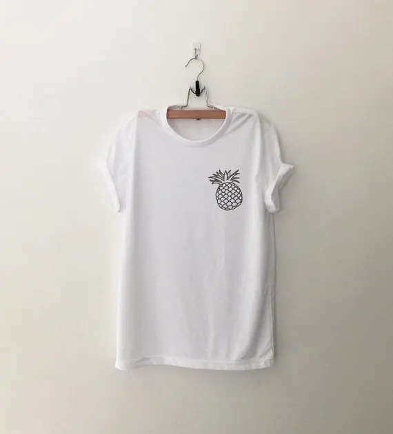 Новое поступление футболка с принтом ананаса летняя унисекс женская модная