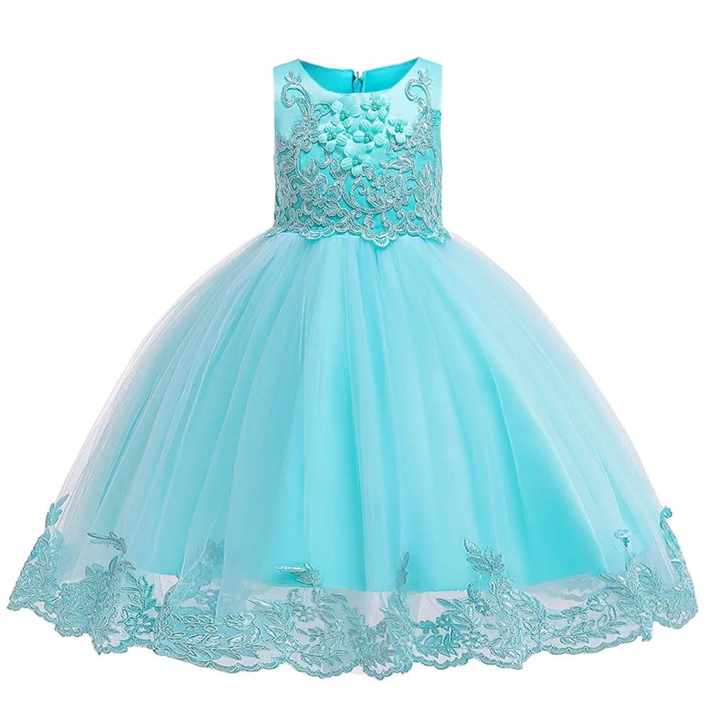 green Кружевное платье принцессы с длинными рукавами и вышивкой; vestidos; свадебное платье для девочек; торжественное бальное платье для подростков; платье для первого причастия; Vestidos - Цвет: green