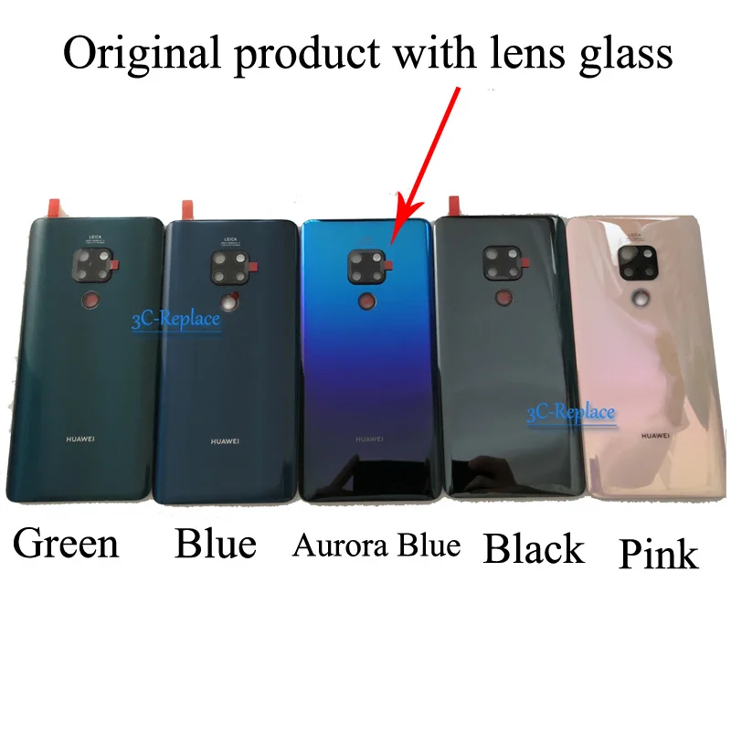 Для huawei Коврики 20 HMA-L09 HMA-L29 HMA-AL00 задняя Батарея крышка дверца батарейного Корпус задняя Стекло объектив Запасные части