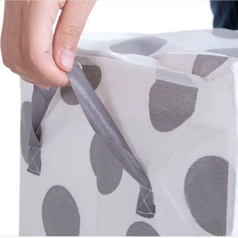 Non-woven Portable Quilt Storage Bag Printed Clothing Finishing Wardrobe Organizer Zip Plastic Bags Clothes | Дом и сад