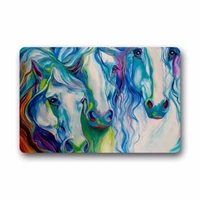 abstract watercolor horse art non woven fabric door mat indooroutdoorbathroom doormat rugs for homeofficebedroom 23 6l x