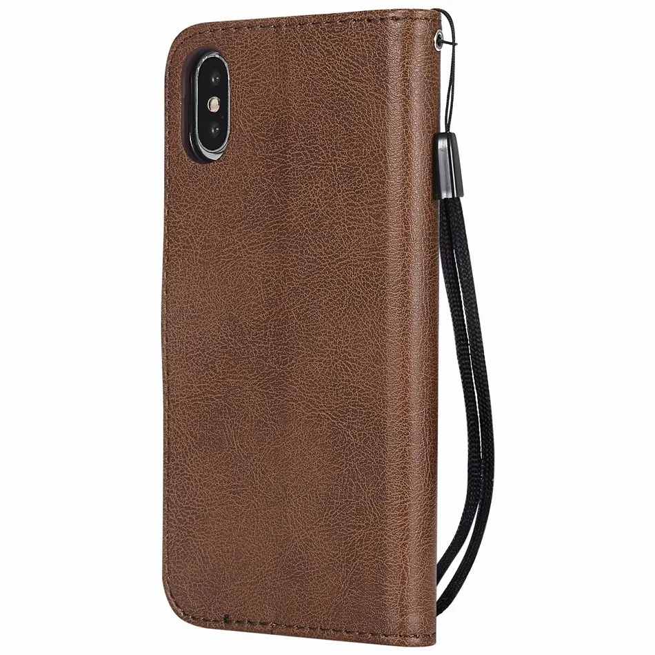 Одноцветные Кожаные чехлы-книжки для iPhone 11 Pro Max X XS MAX XR 7 8 Plus с отделениями для карт, чехлы-подставки DP06F