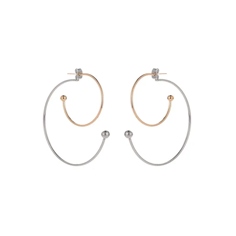Women Trendy Ethnic Zinc Alloy Silver Gold Color Hoop Geometric Earrings | Украшения и аксессуары