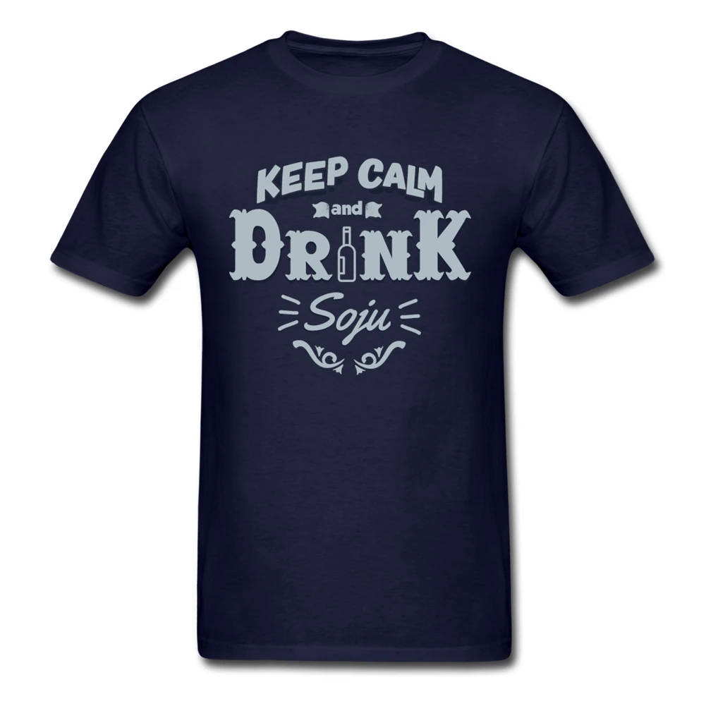 Мужские классические рубашки Soju с надписью Keep Calm and Drink мужские футболки круглым