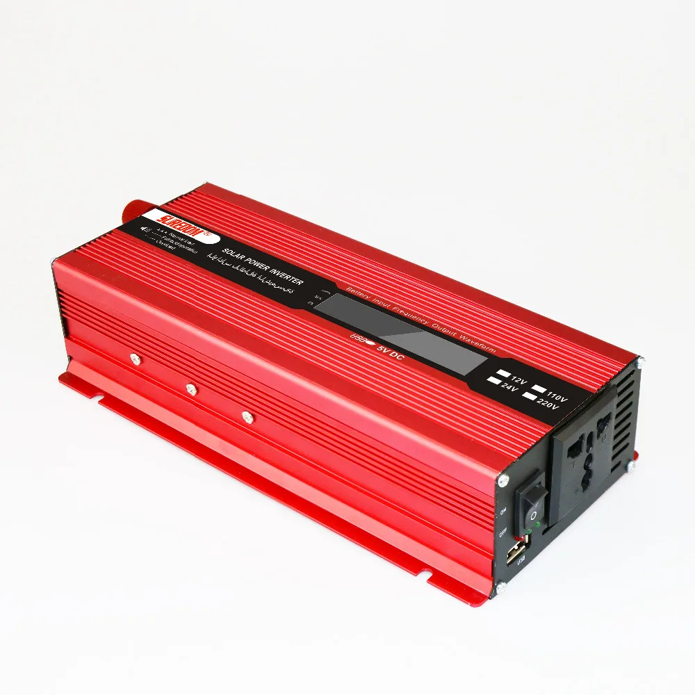 Автомобиль Мощность Инвертор 1500 Вт DC 12 В 24 к AC 110 V 220 с USB зарядное гнездо и ЖК