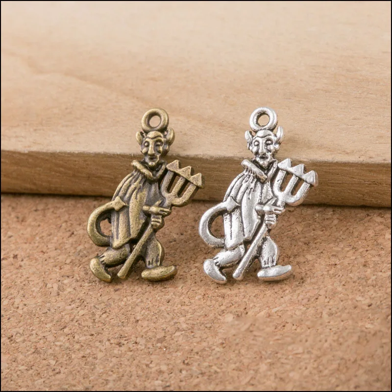 

20 Pieces/Lot 15mm*25mm Antique Silver Plated Metal Religious Monster Charms For DIY Jewelry Making