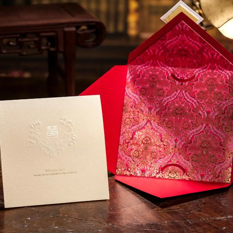 Персонализированные Элегантный Цветочный Cut Двойное счастье в азиатском