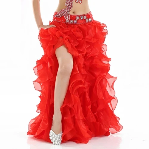 only skirt Одежда для танца живота, одежда для танца живота, длинная юбка для танца, Женская Профессиональная юбка для танца живота, 8 цветов, без пояса - Цвет: only skirt