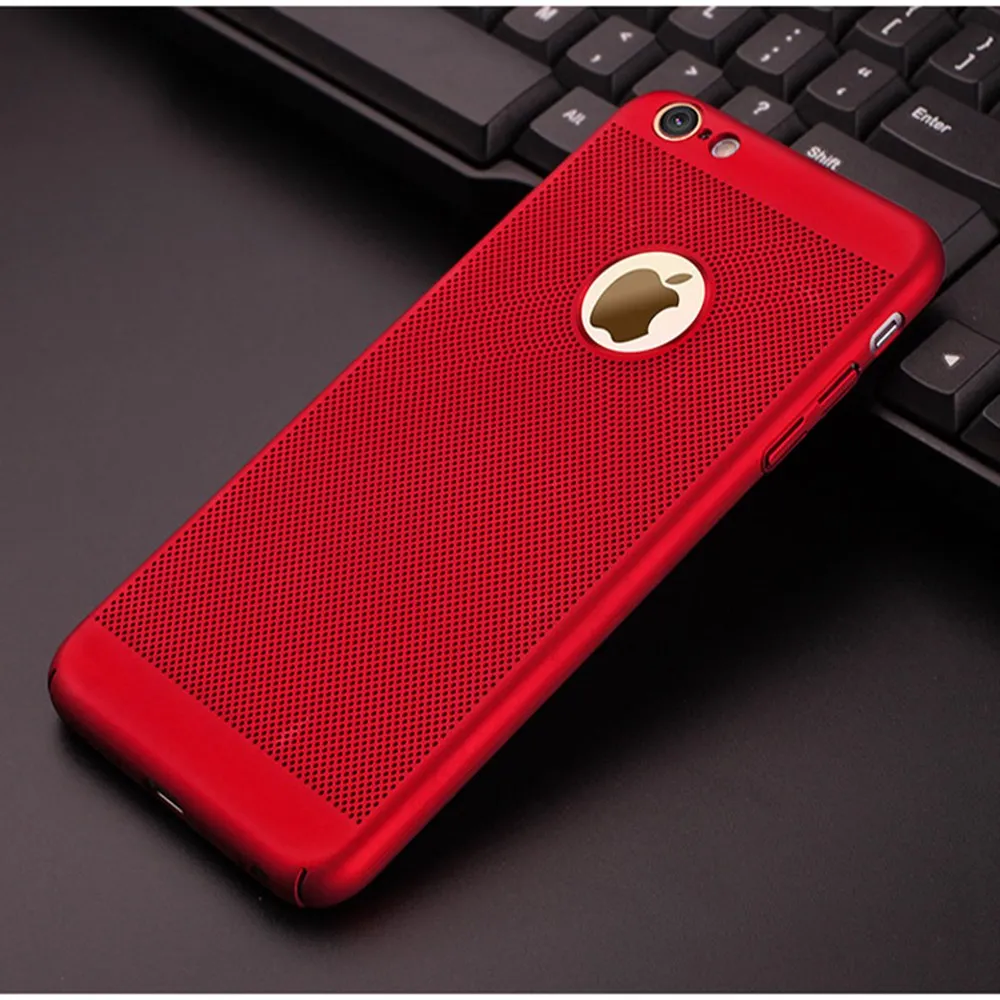 Red phone case Полуобернутый ультра тонкий чехол для телефона для iPhone X 7 6 6S 8 Plus XS MAX XR 5 5S SE PC полый теплоотвод задняя крышка чехол - Цвет: Red phone case