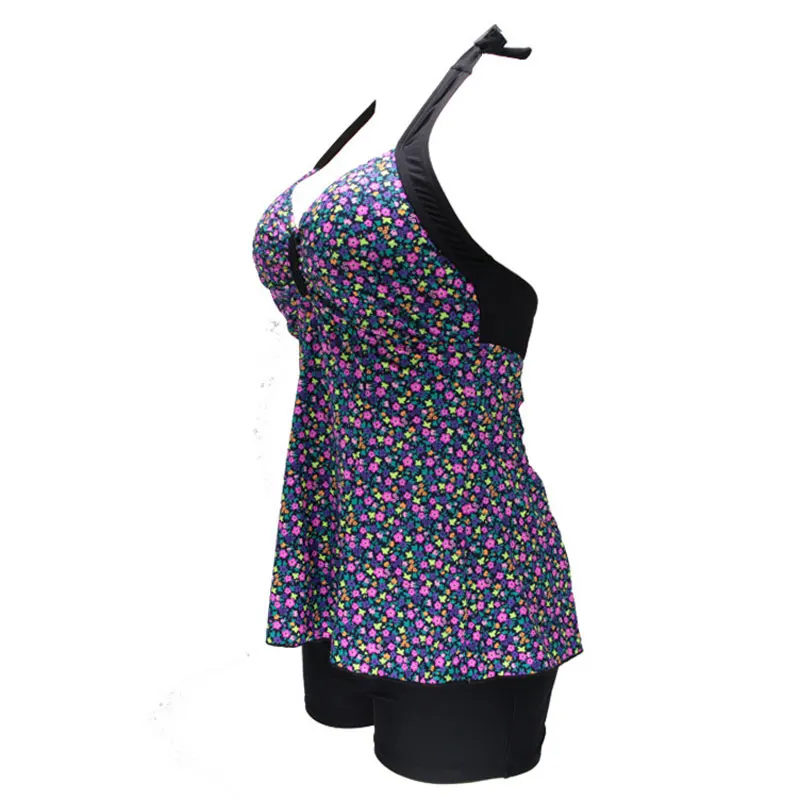 New print women's two-piece boxer pants big breasts mother conservative swimsuit 2018 new hot sale Report | Спорт и развлечения
