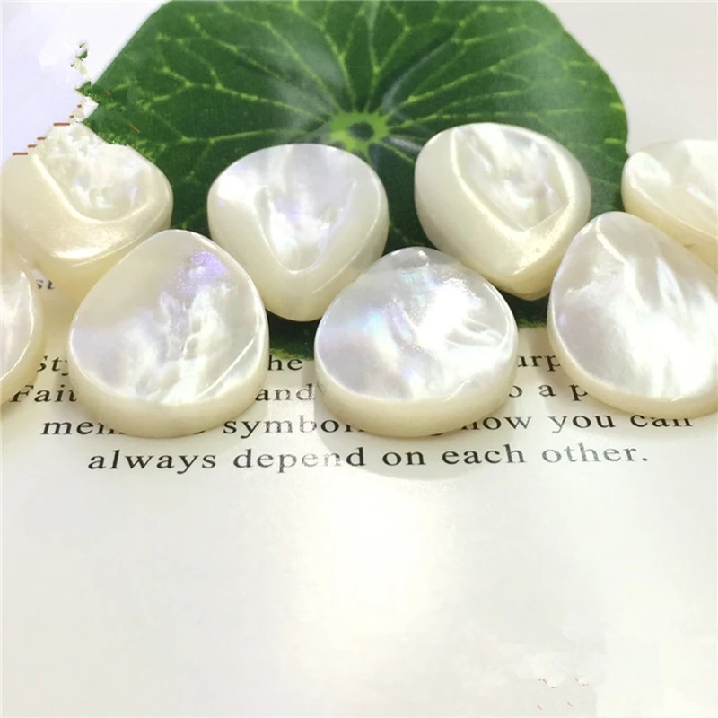 100 шт./лот пробуренных белый Природный груша Mother of Pearl бусины Teardrop Перламутр для