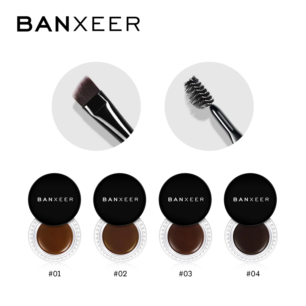 BANXEER, для бровей, водостойкий, стойкий, для бровей, макияж, коричневый, 4 цвета, крем для бровей с кистью, для бровей, макияж, косметика