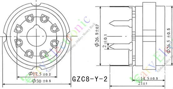 Оптовая и розничная продажа 20 шт. 8 контактов монтажная Серебристая Керамическая