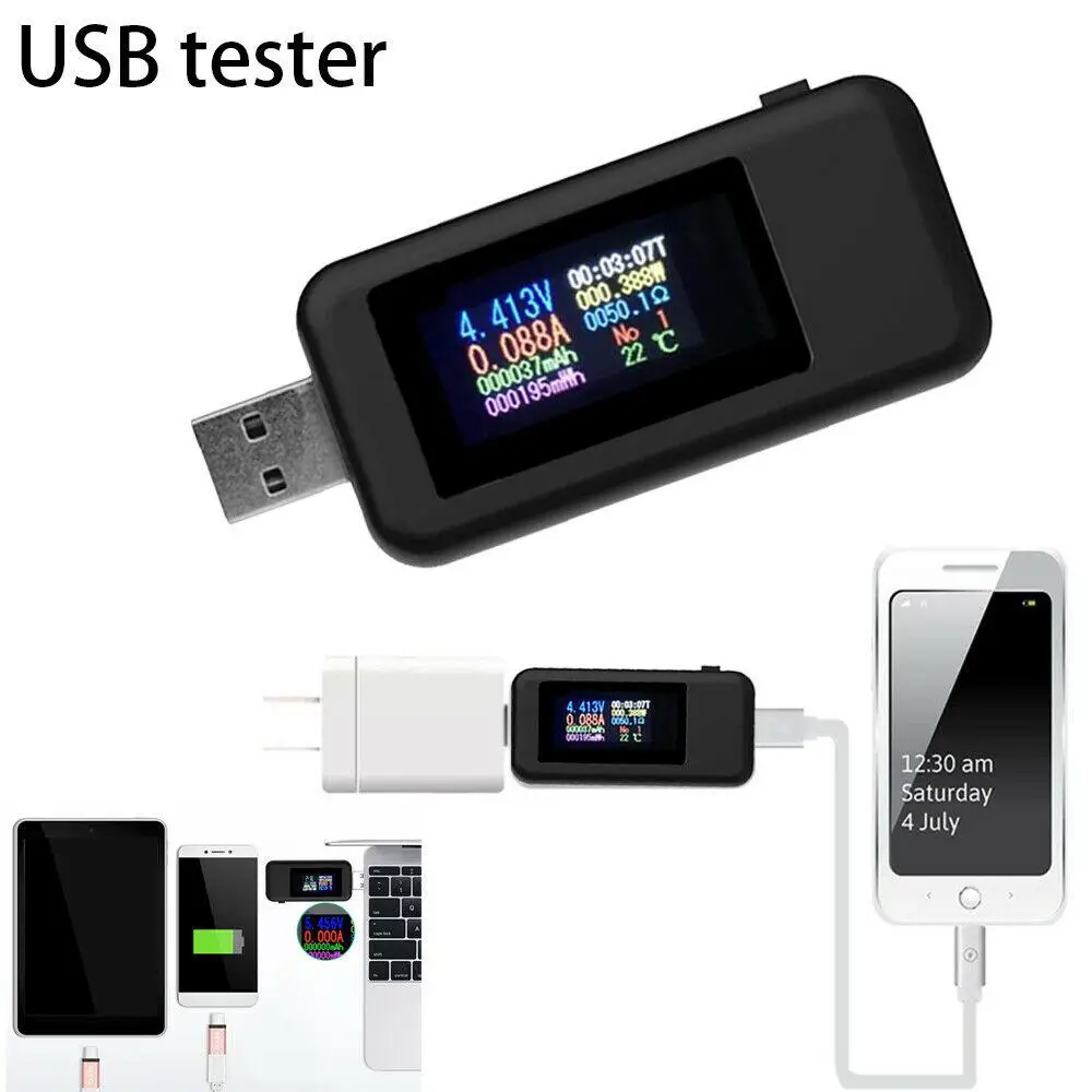 10 в 1 ЖК-цифровой USB тестер Ток Напряжение зарядное устройство вольтметр мощность