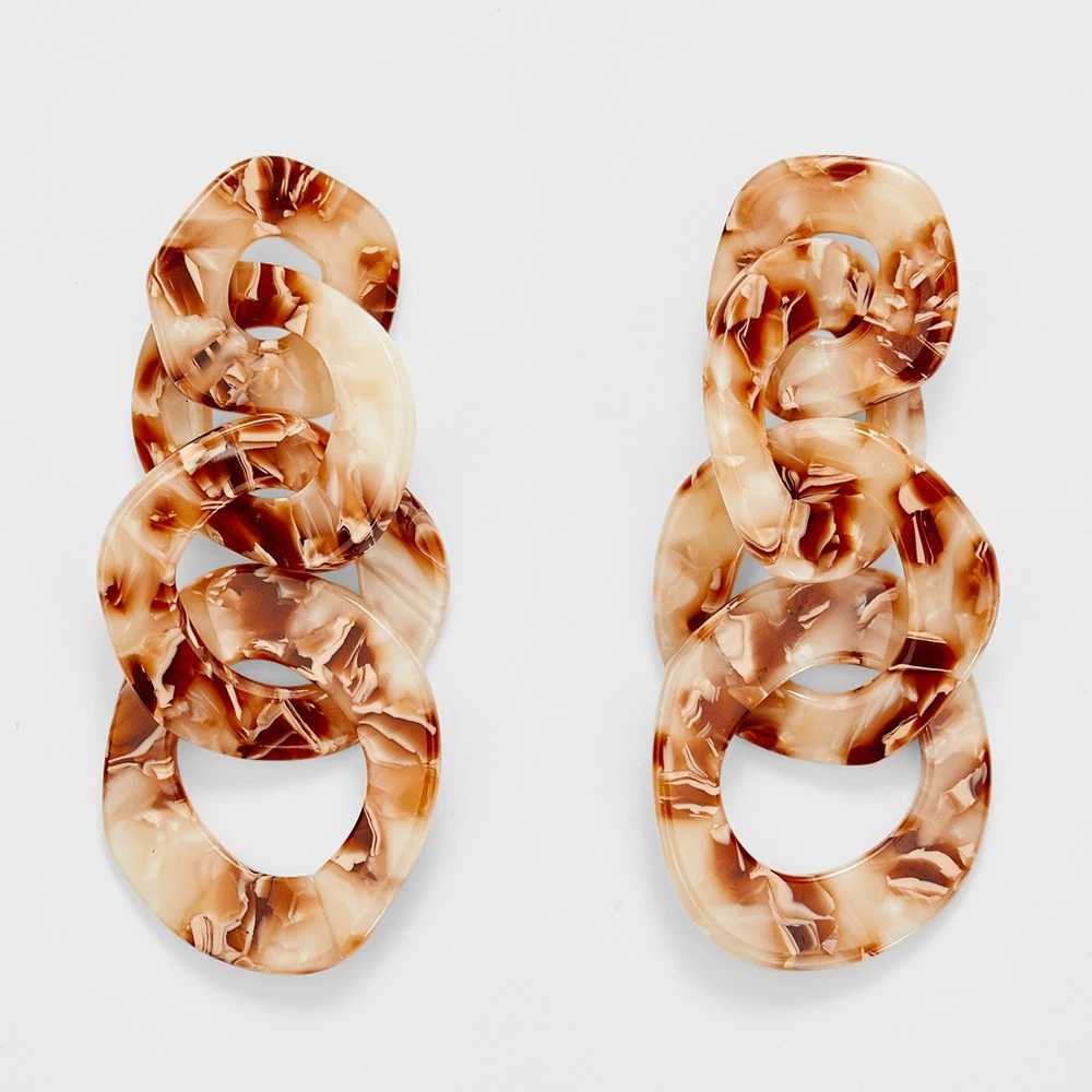 Женские акриловые серьги Za геометрические массивные из акриловой смолы с