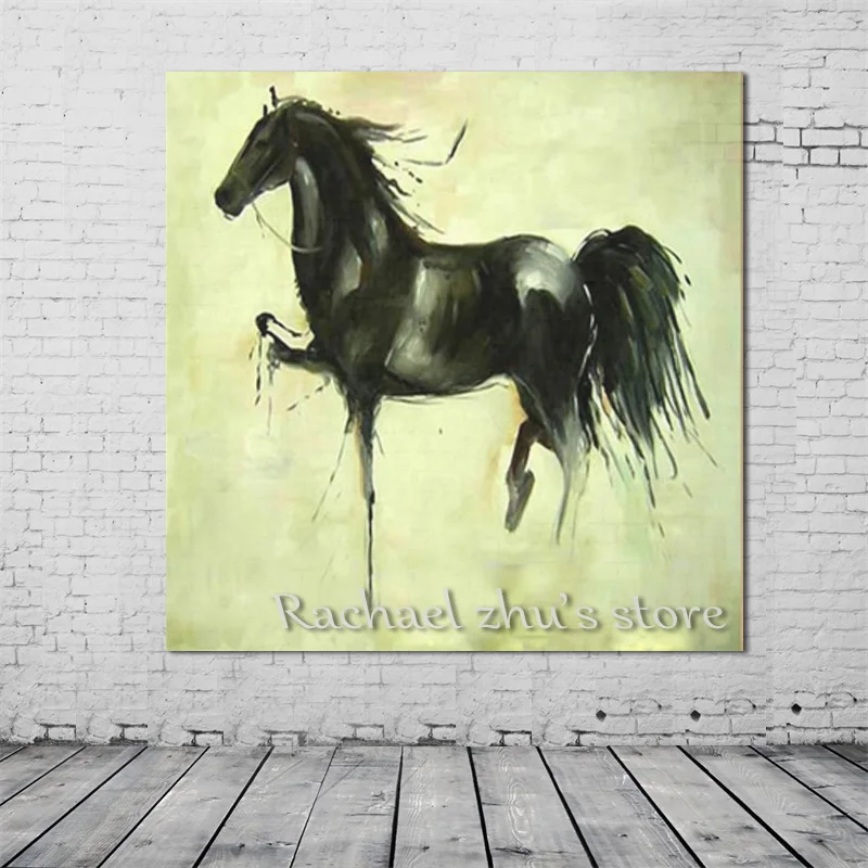 

Free Shipping Hand Painted Modern Abstract Horse Oil Paintings On Canvas Wall Art Horse Wall Picture Living Room Home Wall Decor