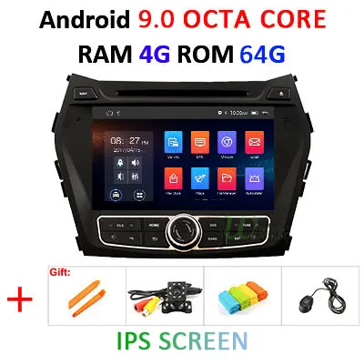 9.0 4G 64G DSP 4G 64G Android 9,0 ips экран 2 Din Автомобильный dvd-плеер для hyundai IX45 Santa fe 2013 gps плеер навигация Радио стерео - Цвет: 9.0 4G 64G