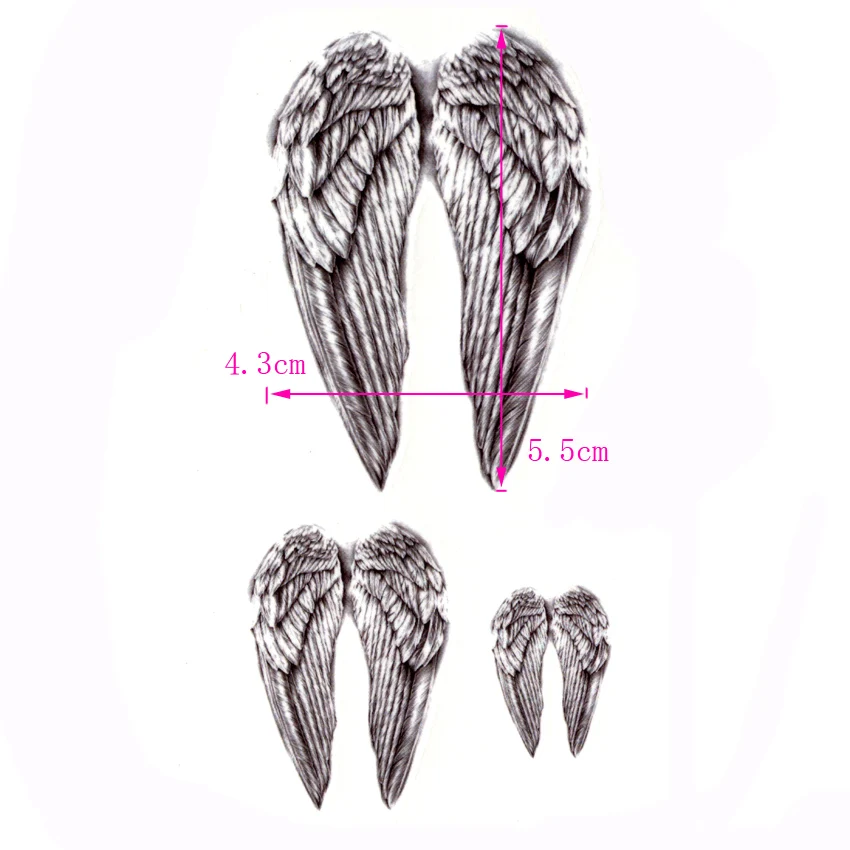 Временная татуировка Angel wings водонепроницаемая для мужчин Харадзюку|sleeve tatoo|temporary